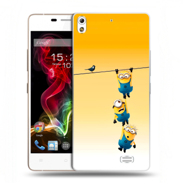 Пластиковый чехол на Fly IQ4516 Tornado Slim Octa с принтом Миньоны