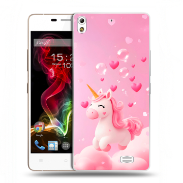 Пластиковый чехол на Fly IQ4516 Tornado Slim Octa с принтом Единорог