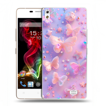 Пластиковый чехол на Fly IQ4516 Tornado Slim Octa с принтом Бабочки