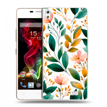 Пластиковый чехол на Fly IQ4516 Tornado Slim Octa с принтом Цветы паттерн