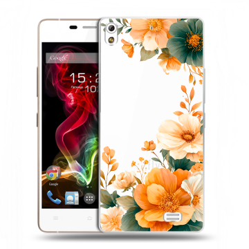 Пластиковый чехол на Fly IQ4516 Tornado Slim Octa с принтом Цветы принт