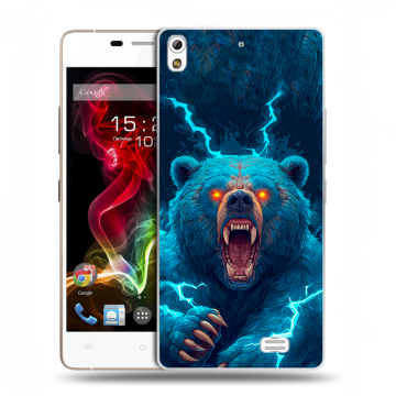 Пластиковый чехол на Fly IQ4516 Tornado Slim Octa с принтом Медведь