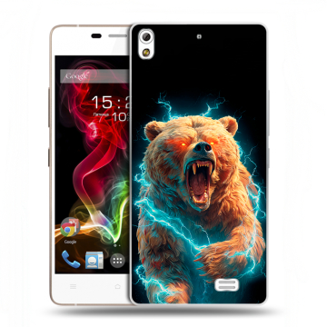 Пластиковый чехол на Fly IQ4516 Tornado Slim Octa с принтом Медведь