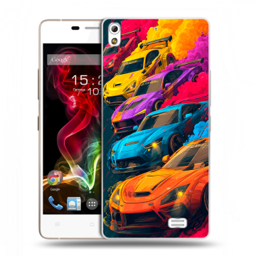 Пластиковый чехол на Fly IQ4516 Tornado Slim Octa с принтом Тачки