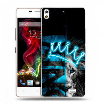 Пластиковый чехол на Fly IQ4516 Tornado Slim Octa с принтом Король лев