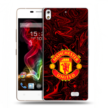 Пластиковый чехол на Fly IQ4516 Tornado Slim Octa с принтом Manchester United