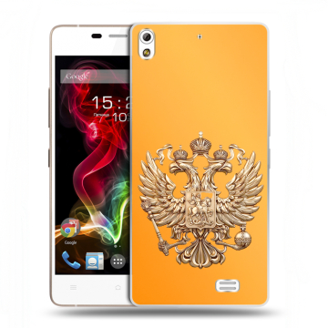 Пластиковый чехол на Fly IQ4516 Tornado Slim Octa с принтом Герб Флаг России