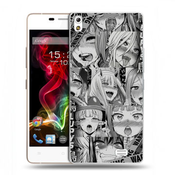 Пластиковый чехол на Fly IQ4516 Tornado Slim Octa с принтом Ahegao Ахегао Аниме