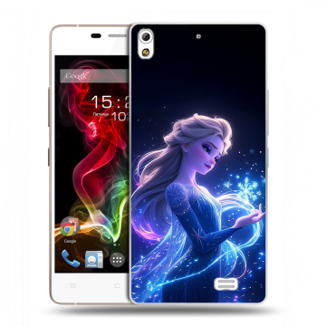 Пластиковый чехол на Fly IQ4516 Tornado Slim Octa с принтом Холодное сердце Frozen
