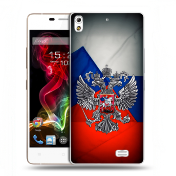 Пластиковый чехол на Fly IQ4516 Tornado Slim Octa с принтом Флаг России