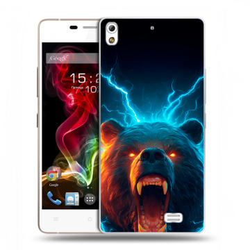 Пластиковый чехол на Fly IQ4516 Tornado Slim Octa с принтом Медведь