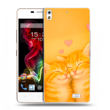 Пластиковый чехол на Fly IQ4516 Tornado Slim Octa с принтом Милые котята