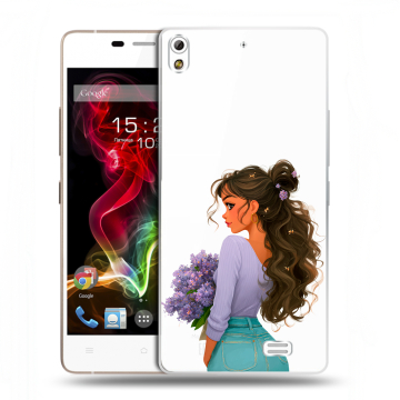 Пластиковый чехол на Fly IQ4516 Tornado Slim Octa с принтом девушка цветы