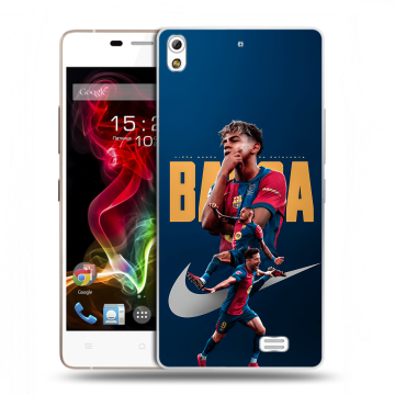 Пластиковый чехол на Fly IQ4516 Tornado Slim Octa с принтом Барселона Barca Yamal 