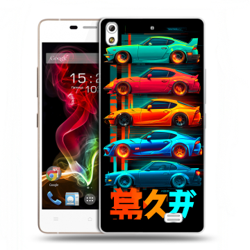 Пластиковый чехол на Fly IQ4516 Tornado Slim Octa с принтом машины тачки