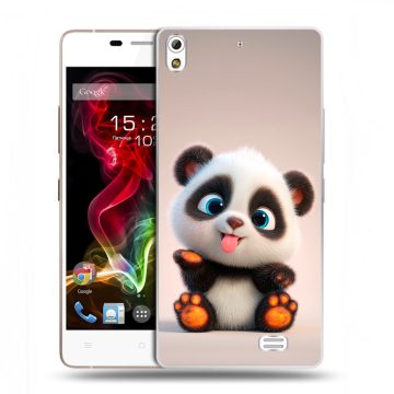 Пластиковый чехол на Fly IQ4516 Tornado Slim Octa с принтом милая панда