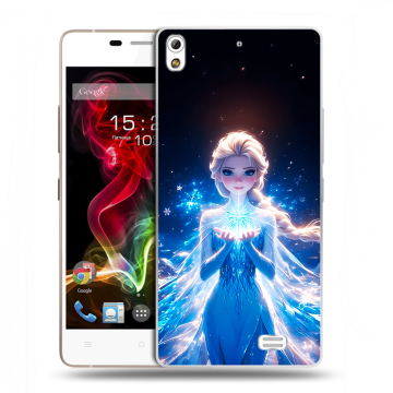 Пластиковый чехол на Fly IQ4516 Tornado Slim Octa с принтом Холодное сердце Frozen