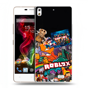 Пластиковый чехол на Fly IQ4516 Tornado Slim Octa с принтом Roblox Роблокс