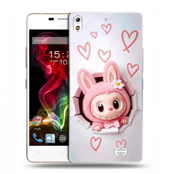 Пластиковый чехол на Fly IQ4516 Tornado Slim Octa с принтом Labubu Лабубу