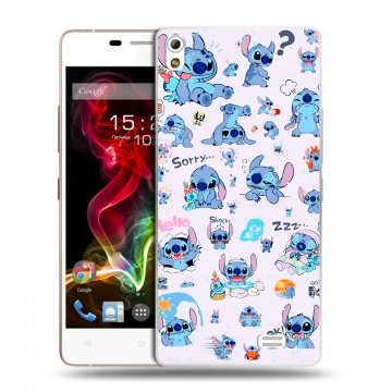 Пластиковый чехол на Fly IQ4516 Tornado Slim Octa с принтом Лило и Стич