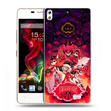 Пластиковый чехол на Fly IQ4516 Tornado Slim Octa с принтом Hazbin Hotel Отель Хазбин