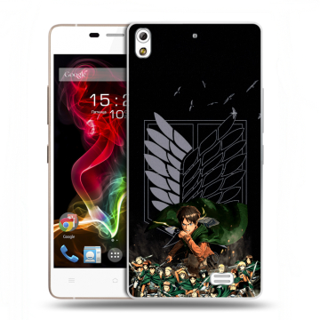 Пластиковый чехол на Fly IQ4516 Tornado Slim Octa с принтом Атака титанов