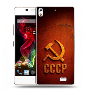 Пластиковый чехол на Fly IQ4516 Tornado Slim Octa с принтом Флаг Герб СССР