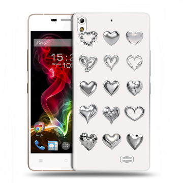 Пластиковый чехол на Fly IQ4516 Tornado Slim Octa с принтом Y2K сердечки