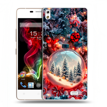 Пластиковый чехол на Fly IQ4516 Tornado Slim Octa с принтом Новый год