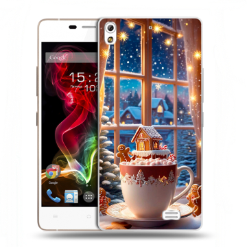 Пластиковый чехол на Fly IQ4516 Tornado Slim Octa с принтом Новый год