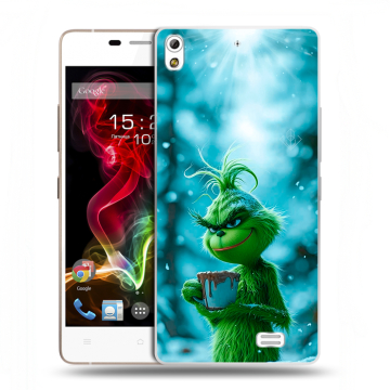 Пластиковый чехол на Fly IQ4516 Tornado Slim Octa с принтом Новый год гринч