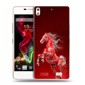 Пластиковый чехол на Fly IQ4516 Tornado Slim Octa с принтом Новый год