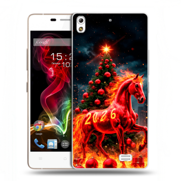 Пластиковый чехол на Fly IQ4516 Tornado Slim Octa с принтом Новый год