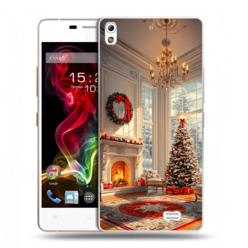 Пластиковый чехол на Fly IQ4516 Tornado Slim Octa с принтом Новый год