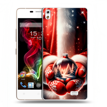 Пластиковый чехол на Fly IQ4516 Tornado Slim Octa с принтом Новый год