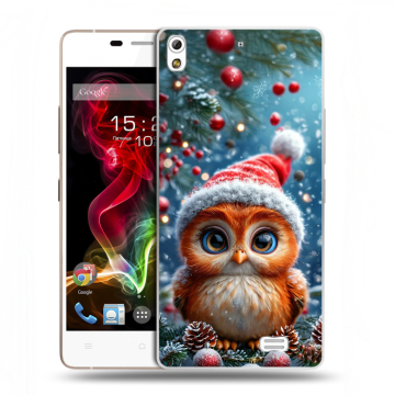 Пластиковый чехол на Fly IQ4516 Tornado Slim Octa с принтом Новый год