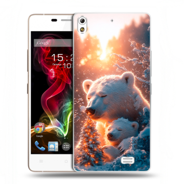 Пластиковый чехол на Fly IQ4516 Tornado Slim Octa с принтом Новый год