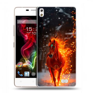 Пластиковый чехол на Fly IQ4516 Tornado Slim Octa с принтом Новый год
