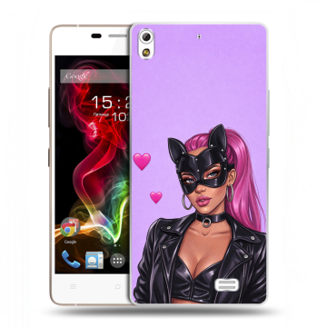 Пластиковый чехол на Fly IQ4516 Tornado Slim Octa с принтом женский