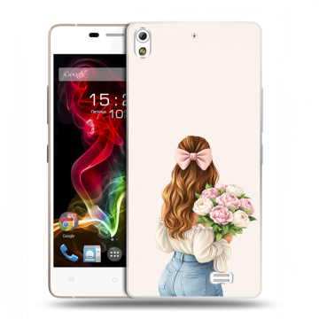 Пластиковый чехол на Fly IQ4516 Tornado Slim Octa с принтом женский