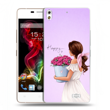 Пластиковый чехол на Fly IQ4516 Tornado Slim Octa с принтом женский