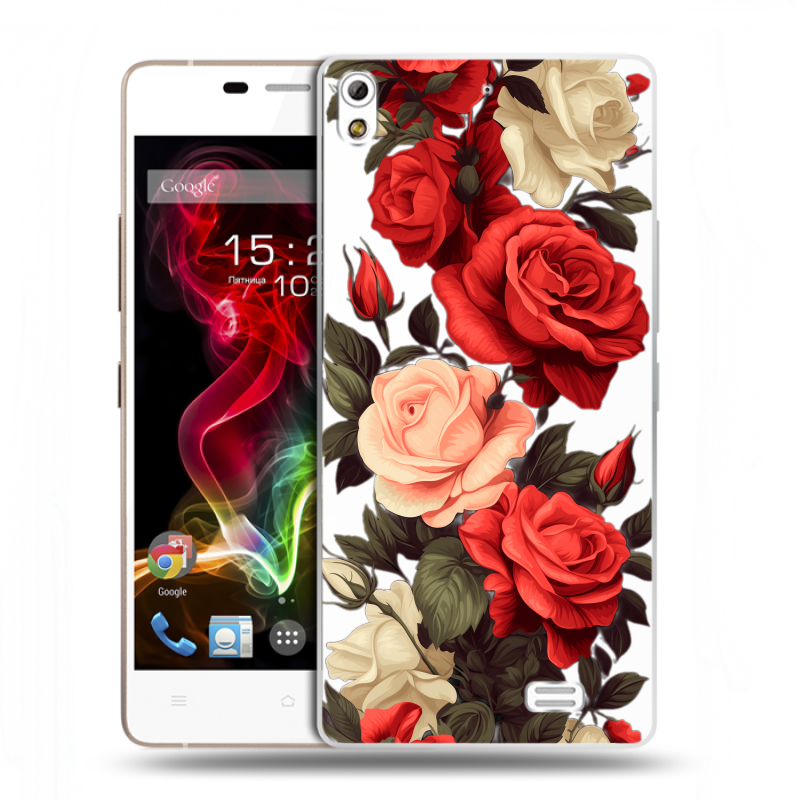 Пластиковый чехол на Fly IQ4516 Tornado Slim Octa с принтом Розы Пластиковый чехол на Fly IQ4516 Tornado Slim Octa с принтом Розы