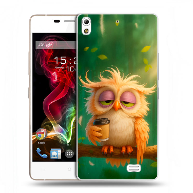 Пластиковый чехол на Fly IQ4516 Tornado Slim Octa с принтом сова Пластиковый чехол на Fly IQ4516 Tornado Slim Octa с принтом сова
