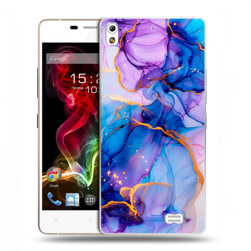 Пластиковый чехол на Fly IQ4516 Tornado Slim Octa с принтом синий мрамор Пластиковый чехол на Fly IQ4516 Tornado Slim Octa с принтом синий мрамор