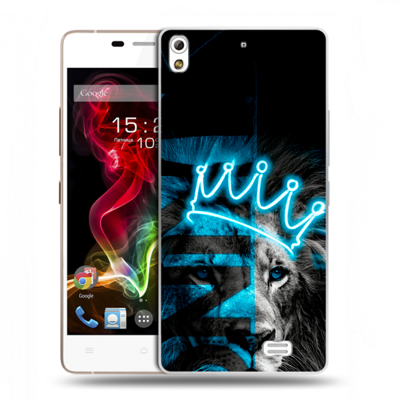Пластиковый чехол на Fly IQ4516 Tornado Slim Octa с принтом Король лев Пластиковый чехол на Fly IQ4516 Tornado Slim Octa с принтом Король лев
