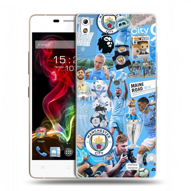 Пластиковый чехол на Fly IQ4516 Tornado Slim Octa с принтом Man City Манчестер Сити Пластиковый чехол на Fly IQ4516 Tornado Slim Octa с принтом Man City Манчестер Сити