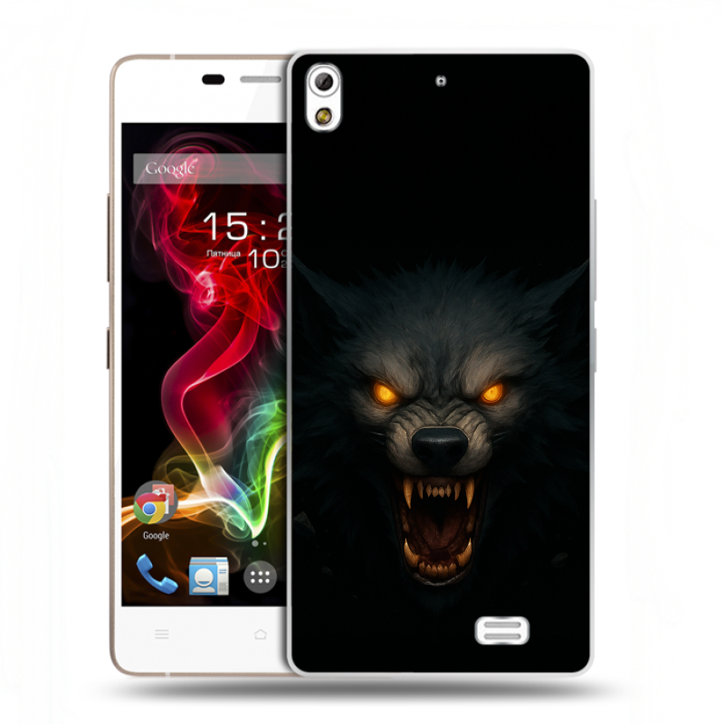 Пластиковый чехол на Fly IQ4516 Tornado Slim Octa с принтом Волк Пластиковый чехол на Fly IQ4516 Tornado Slim Octa с принтом Волк