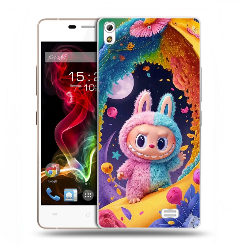 Пластиковый чехол на Fly IQ4516 Tornado Slim Octa с принтом Labubu Лабубу Пластиковый чехол на Fly IQ4516 Tornado Slim Octa с принтом Labubu Лабубу