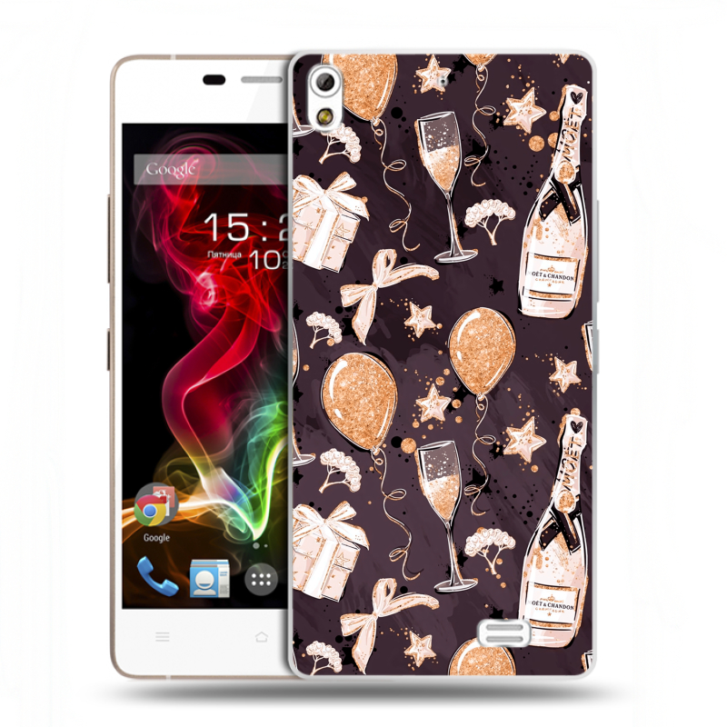 Пластиковый чехол на Fly IQ4516 Tornado Slim Octa с принтом Новый год Пластиковый чехол на Fly IQ4516 Tornado Slim Octa с принтом Новый год