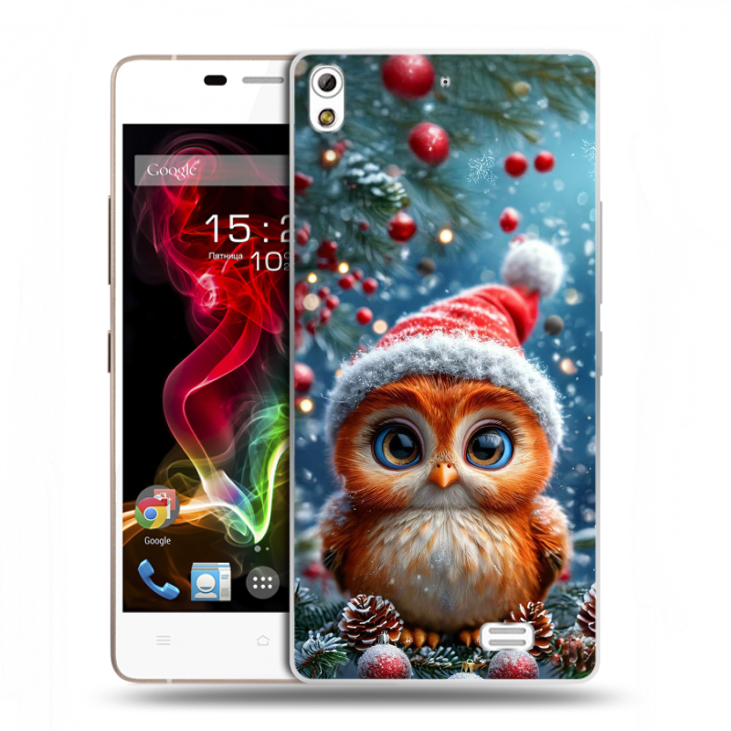 Пластиковый чехол на Fly IQ4516 Tornado Slim Octa с принтом Новый год Пластиковый чехол на Fly IQ4516 Tornado Slim Octa с принтом Новый год